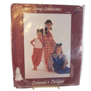 Vintage Deborah's Designs Summer Jumpsuit Dress Jumper Pattern Toddler 1-4 UNCUT